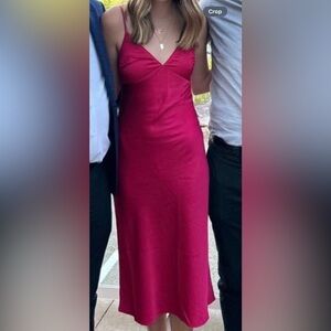Abercrombie & Fitch Fuchsia Midi Dress